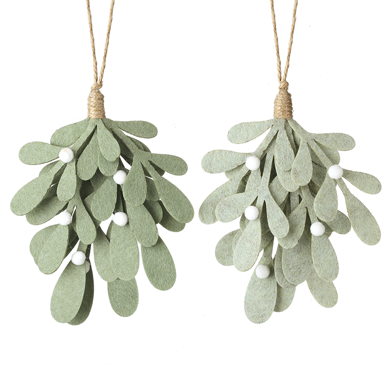 Hanging Felt Mistletoe Mix Christmas Decorations by Heaven Send - Choice of 2